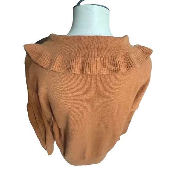 Stitch and Knot Lenna ruffle necks collar knit sweater Size Large - Picture 7 of 15